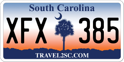 SC license plate XFX385