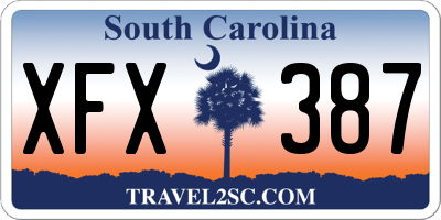 SC license plate XFX387
