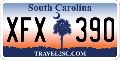 SC license plate XFX390