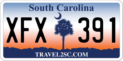 SC license plate XFX391
