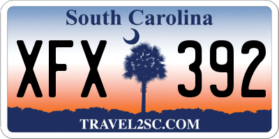 SC license plate XFX392