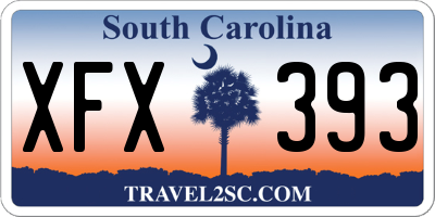 SC license plate XFX393