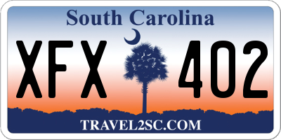 SC license plate XFX402