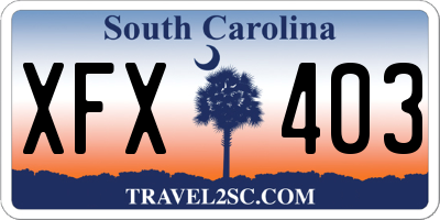 SC license plate XFX403