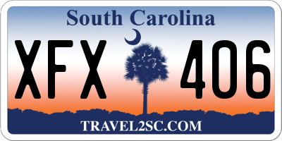 SC license plate XFX406