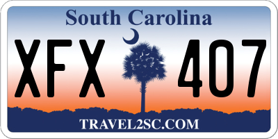 SC license plate XFX407