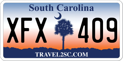SC license plate XFX409