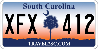 SC license plate XFX412