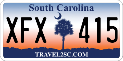 SC license plate XFX415