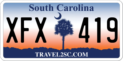 SC license plate XFX419
