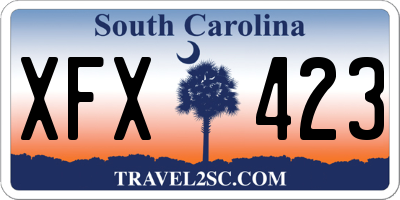 SC license plate XFX423