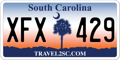 SC license plate XFX429