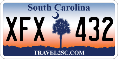 SC license plate XFX432