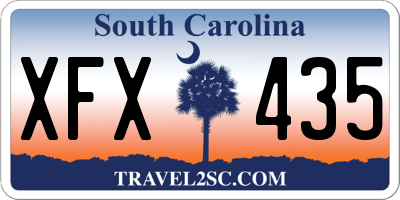 SC license plate XFX435