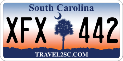 SC license plate XFX442