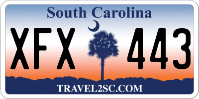 SC license plate XFX443