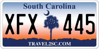 SC license plate XFX445