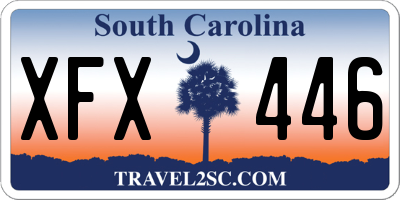 SC license plate XFX446