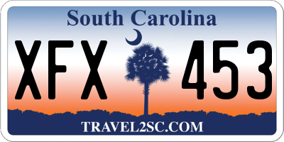 SC license plate XFX453