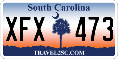 SC license plate XFX473