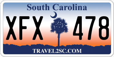 SC license plate XFX478