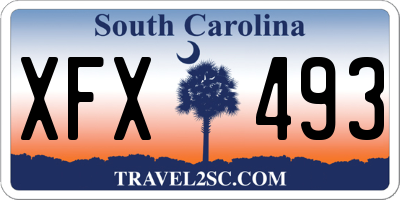 SC license plate XFX493