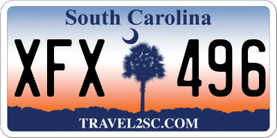 SC license plate XFX496