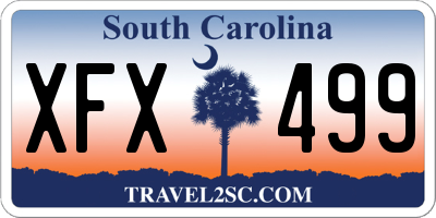 SC license plate XFX499