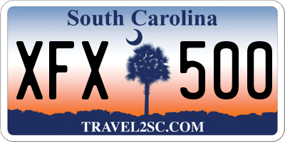 SC license plate XFX500