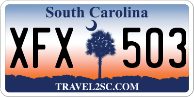 SC license plate XFX503