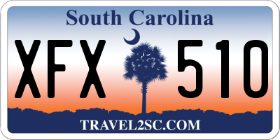 SC license plate XFX510