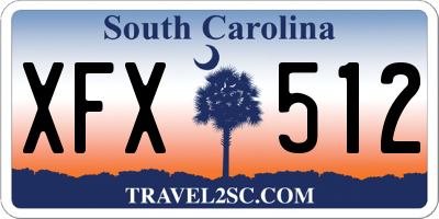 SC license plate XFX512
