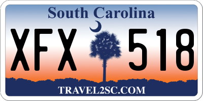 SC license plate XFX518