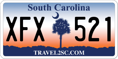 SC license plate XFX521