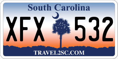 SC license plate XFX532