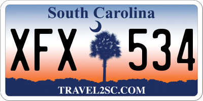 SC license plate XFX534