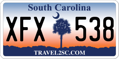 SC license plate XFX538