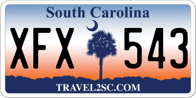 SC license plate XFX543