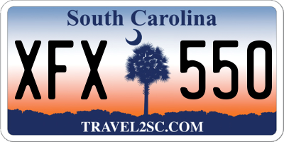 SC license plate XFX550