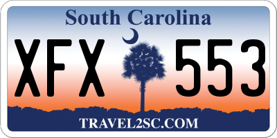 SC license plate XFX553