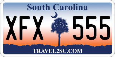 SC license plate XFX555