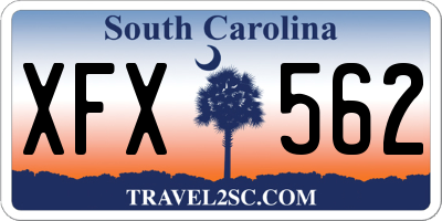 SC license plate XFX562