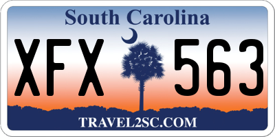 SC license plate XFX563