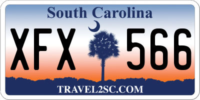 SC license plate XFX566