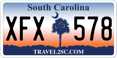 SC license plate XFX578
