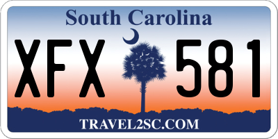 SC license plate XFX581