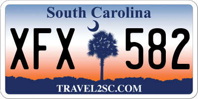 SC license plate XFX582
