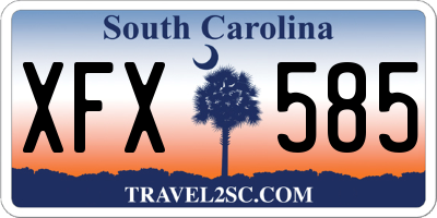 SC license plate XFX585