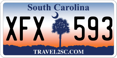 SC license plate XFX593
