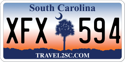 SC license plate XFX594